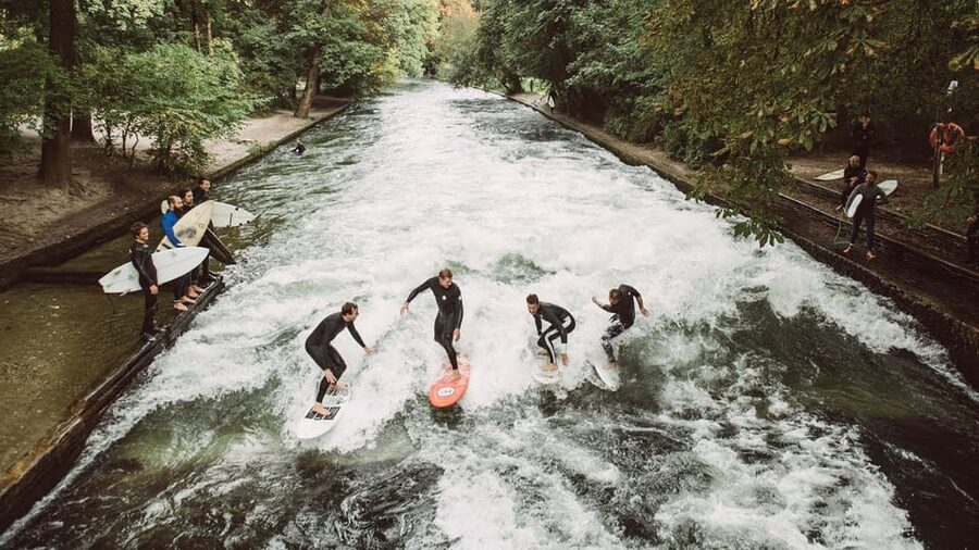 Munich: Eisbachwelle River Surfing Experience - The equipment is set up for stability and safety