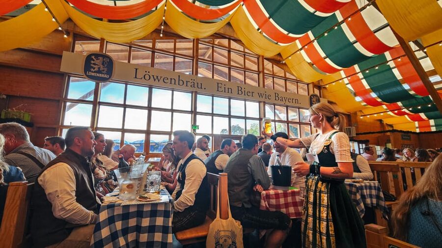 Munich: Guided Oktoberfest Experience with Beer and Lunch - Lunch, beer, and music inside the tent