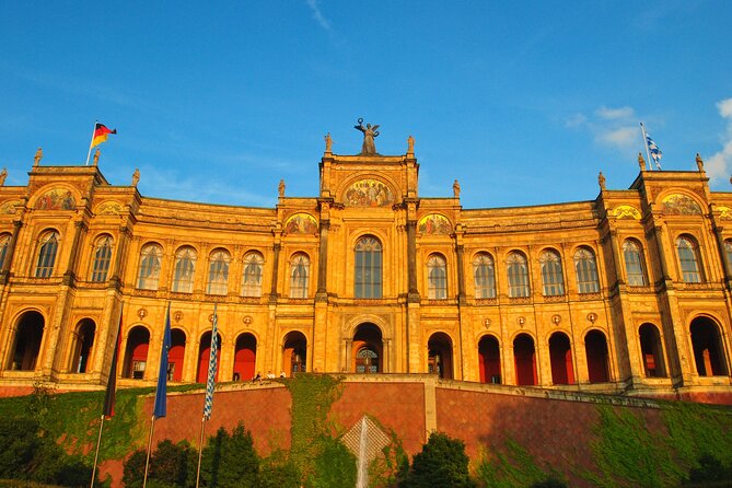 Private Highlights of Munich Bike Tour with Beer Garden Stop - Sunset near Munich’s grand government buildings
